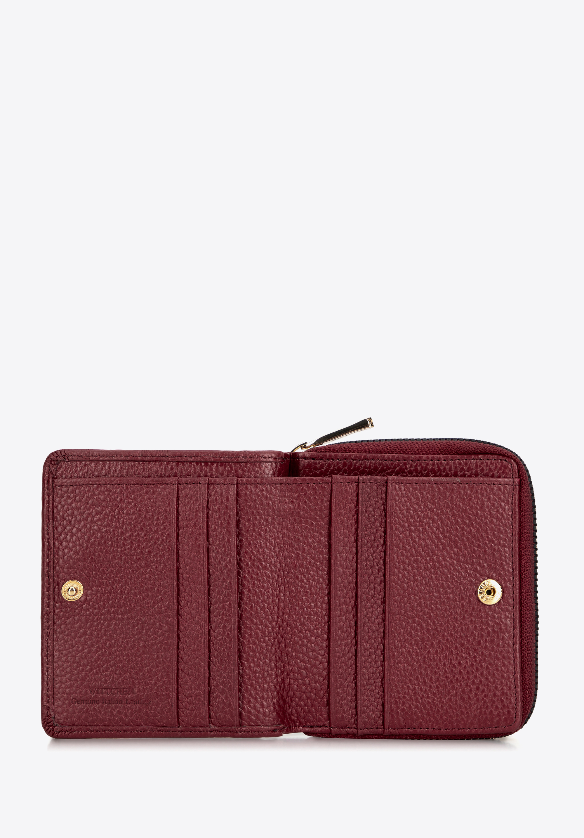 Damski portfel ze skóry z tłoczeniem, bordowy, 99-1E-308-3, Zdjęcie 1