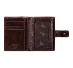 Męski portfel ze skóry zapinany na napę, brązowy, 21-1-291-4, Zdjęcie 1