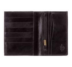Męski portfel ze skóry z herbem bez zapięcia, czarny, 39-1-321-1, Zdjęcie 1