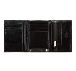 Męski portfel skórzany z wysuwanym panelem, czarny, 21-1-018-1, Zdjęcie 1
