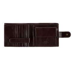 Męski portfel skórzany zapinany, ciemny brąz, 10-1-125-4, Zdjęcie 1