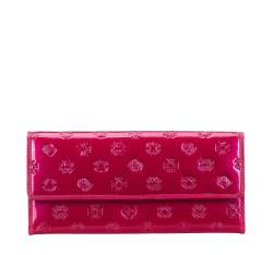 Women's monogram patent leather wallet, pink, 34-1-413-PP, Photo 1