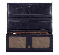 Damski portfel skórzany z herbem duży, ciemny granat, 10-1-052-N, Zdjęcie 1