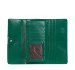 Damski portfel z lakierowanej skóry z monogramem, zielony, 34-1-413-00, Zdjęcie 1