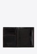 Męski portfel skórzany z brązową lamówką średni pionowy, czarny, 26-1-456-1, Zdjęcie 2