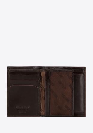 Męski portfel skórzany z brązową lamówką średni pionowy, brązowy, 26-1-456-4, Zdjęcie 1
