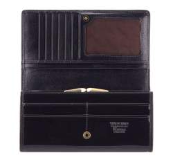 Damski portfel ze skóry lakierowany poziomy, granatowy, 25-1-075-N, Zdjęcie 1