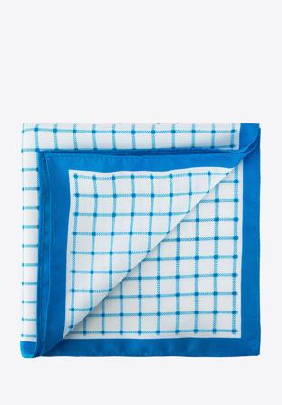 Men's pocket square, sky blue-white, 81-7P-P12-0, Photo 1