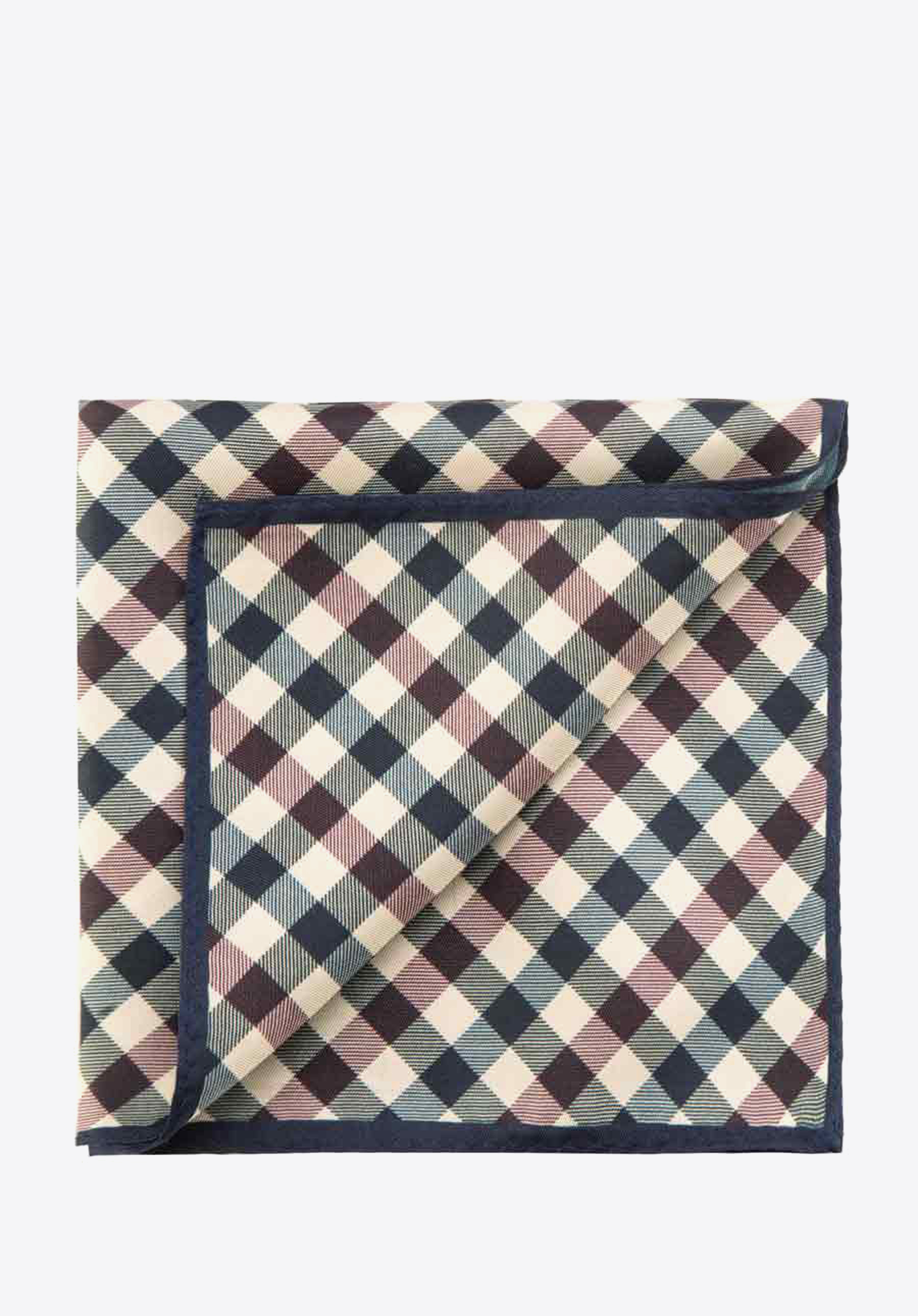 Men's pocket square, navy blue-brown, 85-7P-X01-X8, Photo 1