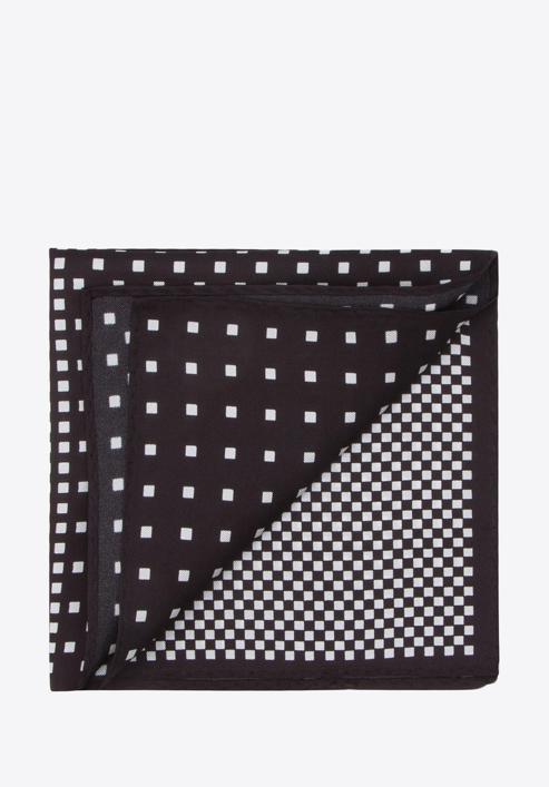 Men's pocket square, black-white, 87-7P-001-7, Photo 1
