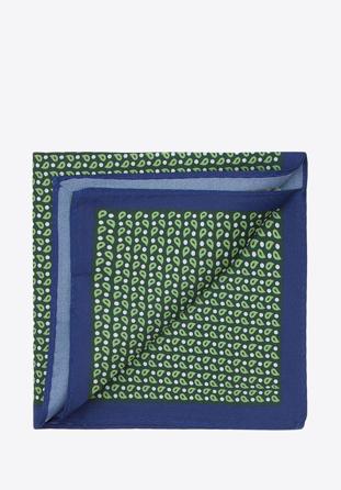 Poszetka, zielono-niebieski, 87-7P-001-X2, Zdjęcie 1