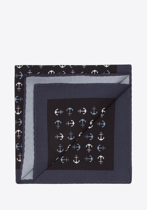 Poszetka, czarno-szary, 87-7P-002-2X, Zdjęcie 1