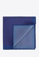 Patterned silk pocket square, navy blue-red, 96-7P-001-X2, Photo 1