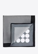Patterned silk pocket square, black-white, 96-7P-001-X11, Photo 1