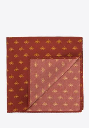 Patterned silk pocket square, red-yellow, 96-7P-001-X3, Photo 1