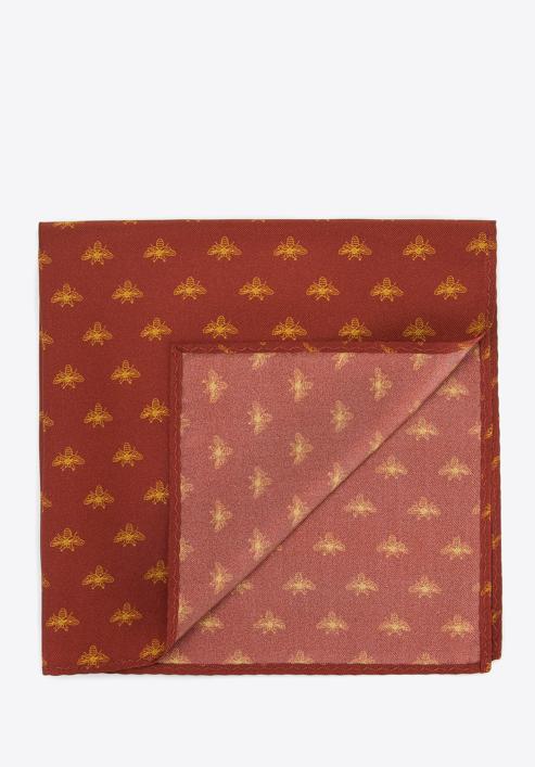 Patterned silk pocket square, red-yellow, 96-7P-001-X1, Photo 1