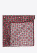 Patterned silk pocket square, red-white, 96-7P-001-X21, Photo 1