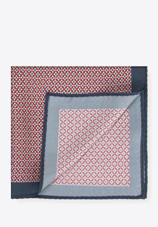Patterned silk pocket square, white-red, 96-7P-001-X8, Photo 1