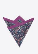 Patterned silk pocket square, violet-beige, 96-7P-001-X1, Photo 2