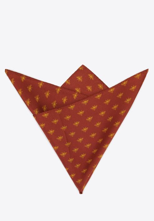 Patterned silk pocket square, red-yellow, 96-7P-001-X1, Photo 2
