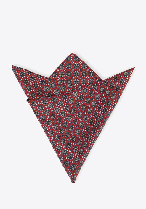 Patterned silk pocket square, red-white, 96-7P-001-X21, Photo 2