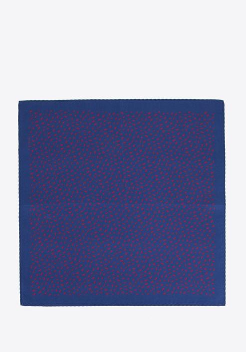 Patterned silk pocket square, navy blue-red, 96-7P-001-X2, Photo 3