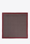 Patterned silk pocket square, burgundy-brown, 96-7P-001-X15, Photo 3