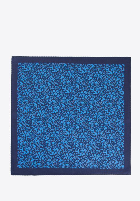 Patterned silk pocket square, blue-white, 96-7P-001-X20, Photo 3