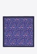 Patterned silk pocket square, navy blue - purple, 96-7P-001-X11, Photo 3