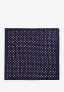 Patterned silk pocket square, navy blue-burgundy, 96-7P-001-X1, Photo 3
