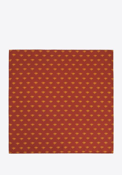 Patterned silk pocket square, red-yellow, 96-7P-001-X8, Photo 3