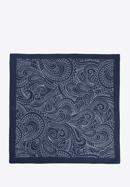 Patterned silk pocket square, navy blue-white, 96-7P-001-X3, Photo 3