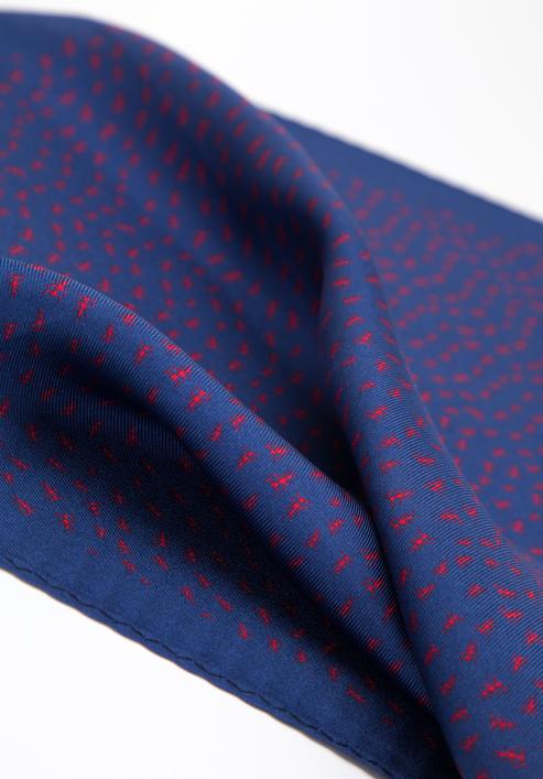Patterned silk pocket square, navy blue-red, 96-7P-001-X2, Photo 5