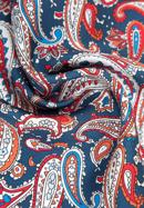 Patterned silk pocket square, red-navy blue, 96-7P-001-X3, Photo 5