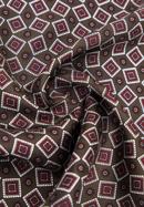 Patterned silk pocket square, burgundy-brown, 96-7P-001-X15, Photo 5