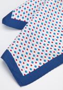 Patterned silk pocket square, white-navy blue, 96-7P-001-X20, Photo 5