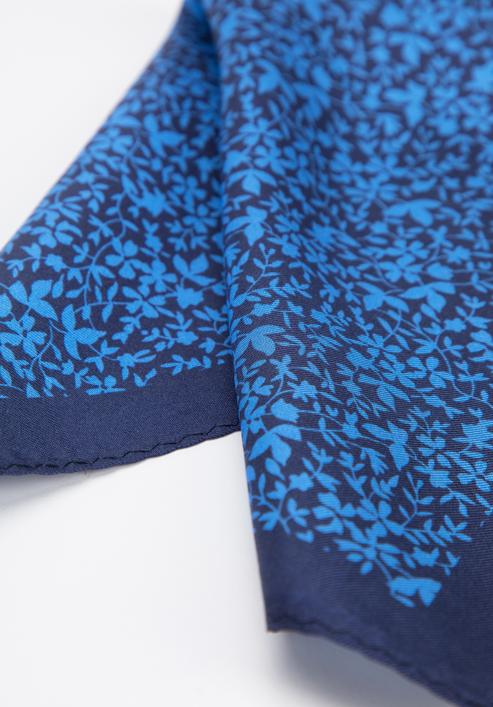 Patterned silk pocket square, blue-white, 96-7P-001-X15, Photo 5