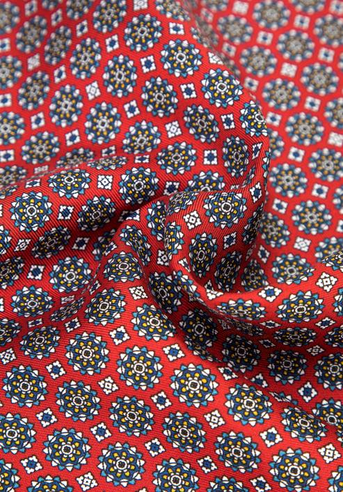 Patterned silk pocket square, red-white, 96-7P-001-X21, Photo 5