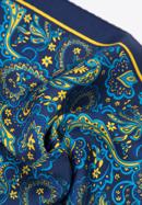 Patterned silk pocket square, navy blue-yellow, 96-7P-001-X1, Photo 5