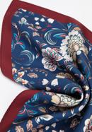 Patterned silk pocket square, burgundy-navy blue, 96-7P-001-X20, Photo 6