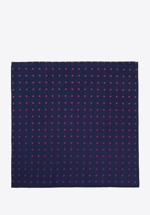 Silk pocket square, navy blue-pink, 96-7P-001-X23, Photo 3