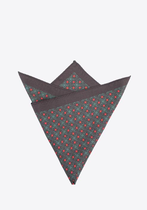 Patterned silk pocket square, brown-green, 97-7P-001-X4, Photo 2