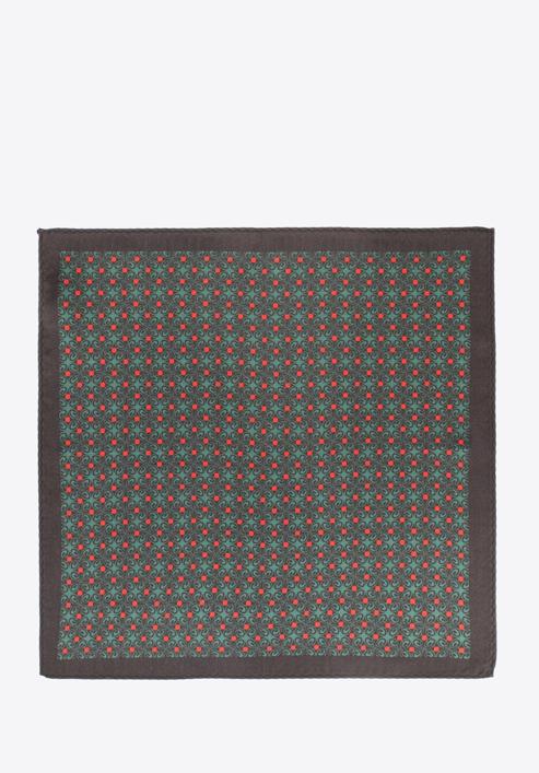 Patterned silk pocket square, brown-green, 97-7P-001-X4, Photo 3