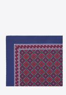 Patterned silk pocket square, red-navy blue, 91-7P-001-X3, Photo 3