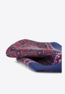 Patterned silk pocket square, red-navy blue, 91-7P-001-X3, Photo 5