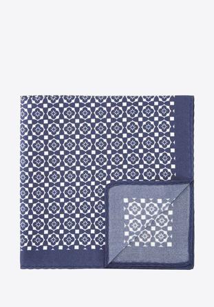 Silk pocket square, navy blue-white, 92-7P-001-X2, Photo 1