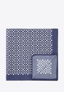 Silk pocket square, navy blue-white, 92-7P-001-X4, Photo 1