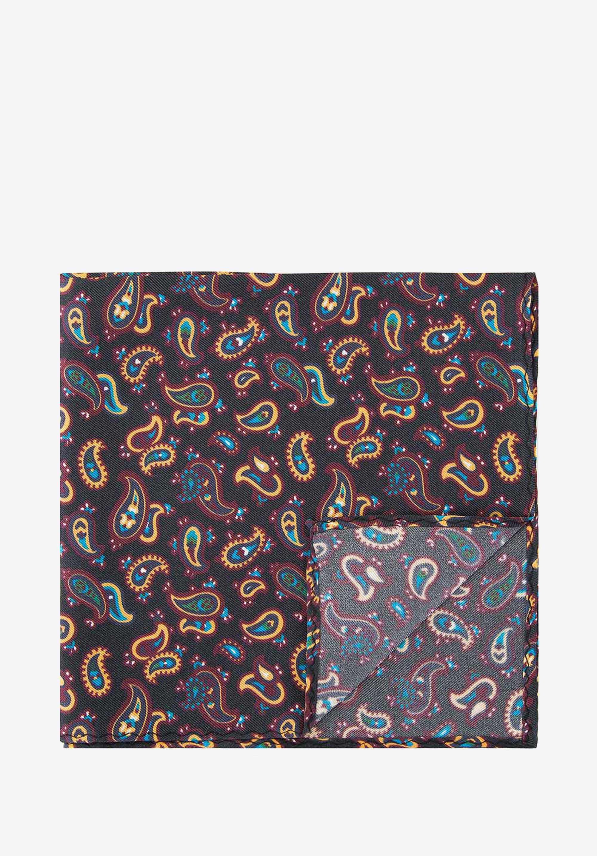Silk pocket square, black-yellow, 92-7P-001-X5, Photo 1