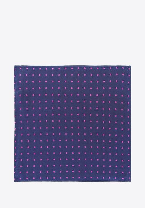Silk pocket square, navy blue-pink, 92-7P-001-X7, Photo 2