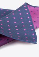 Silk pocket square, navy blue-pink, 92-7P-001-X7, Photo 5
